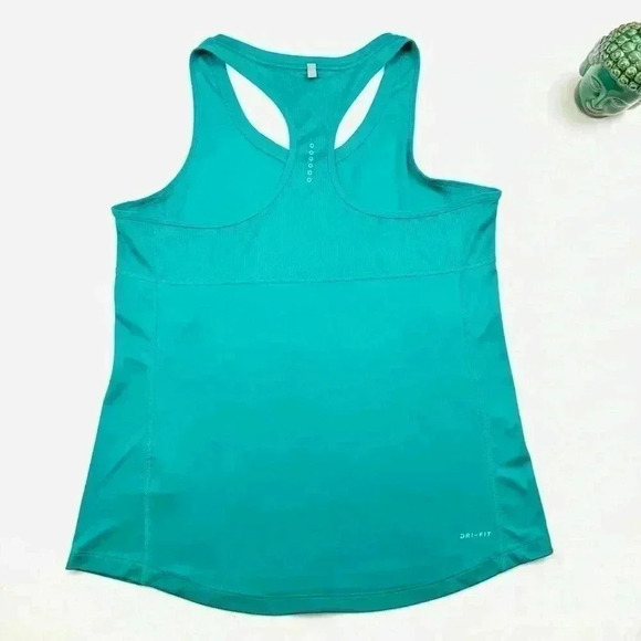 Nike Running Dr-Fit Teal Scoop Razor Back Athletic Lightweight Tank Top Size L - Picture 8 of 15